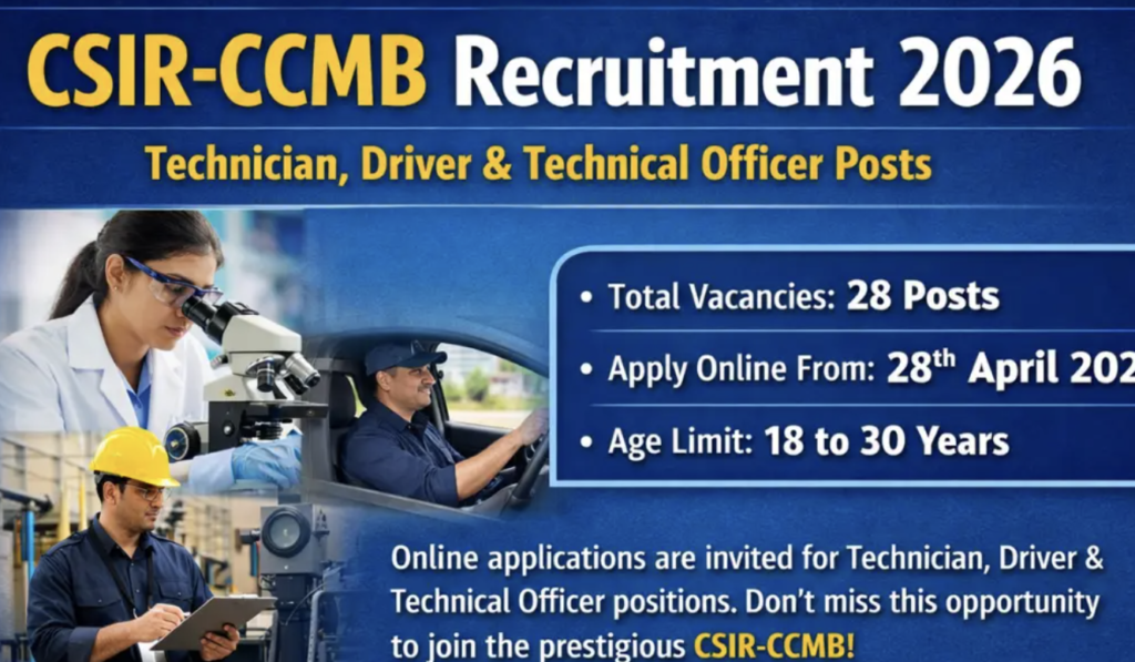 CSIR-Centre for Cellular and Molecular Biology Hiring: Apply Now for 2026 Recruitment